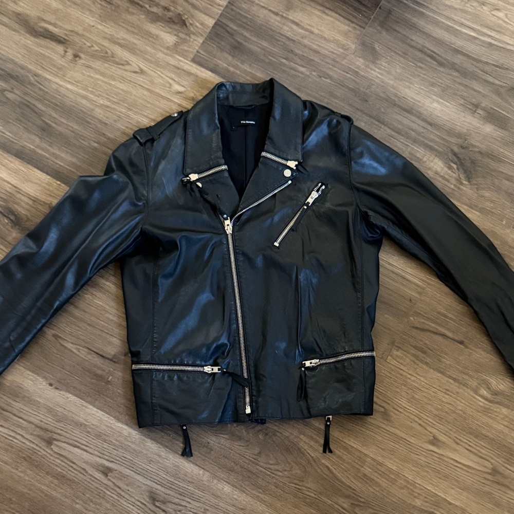 The Kooples - Black Leather Biker Jacket